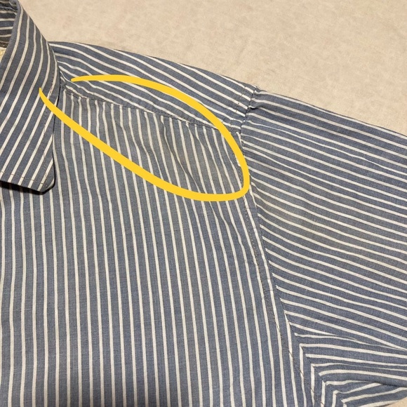 VTG Scotch & Soda Blue/White Striped Button-Up w/Pearl Snap Cuffs | Some Flaws - Picture 15 of 15